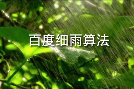 百度细雨算法是什么？细雨算法详细解读（2）